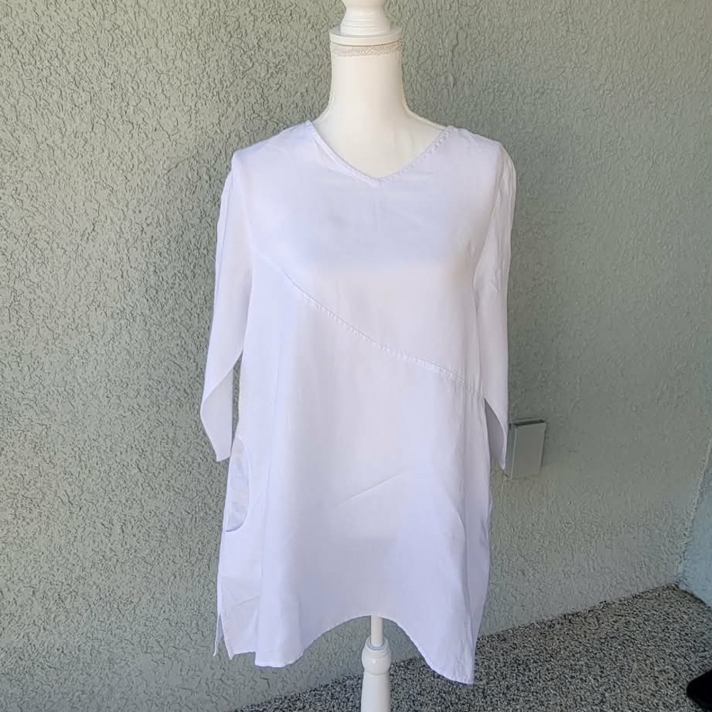 Effortless White Linen Top